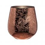 Copper Stainless Steel Stemless Wine Glass Egg Shape Etched with Fairy and Castle Style for sale