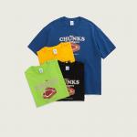 Spring And Summer Steak Meat Food Print Loose T-Shirt Short Sleeve 180g/m2 for sale