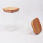 High Borosilicate Snack Glass Storage Jars 1600ml With Bamboo Lids