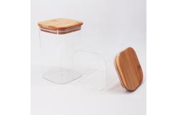 China High Borosilicate Snack Glass Storage Jars 1600ml With Bamboo Lids supplier
