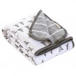 100% Cotton Nursery Throw Blanket Comfortable Multifunctional Blanket With Reversible Design