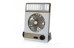China Rechargeable Mini Solar Powered Outdoor Fan 4 In 1 Multi Function supplier