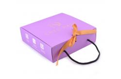 China Pink Colors Printed Matt Lamination Ivory Board Gift Box With Ribbon And Handle supplier