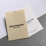 100pcs Debossing Personalized Hang Tags Paperboard Fabric With Eyelet for sale