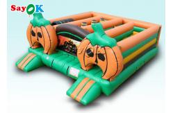 China Commercial Pumpkin Theme Halloween Inflatable Maze Obstacle Course Inflatable Games For Kids supplier