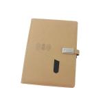 Customized Multifunctional Business Hardcover Smart Powerbank Pu Loose Leaf Wireless Charging Notebook for sale