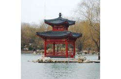China Temple Handmade Chinese Style Pavilion Garden 3.8m Ceramic Wood Gazebo supplier