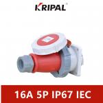16A 5P IP67 IEC Phase Inverter Plug And Panel Mounted Socket for sale