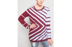 China Jacquard Stripe Double Layer Sweater , Size M Family Christmas Sweaters supplier
