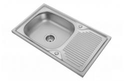 China Above Counter Big Basin SS Kitchen Sink With Single Drainboard supplier