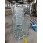 CE Hot Dipped Zinc 4 Sided Wheeling Roll Cage Containers for sale