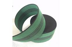 China Width 50mm Green Elastic Webbing with 4 black lines PE webbing supplier