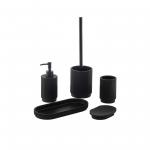 Black Ceramic Foam Soap Dispenser Toothbrush Holder Bathroom Accessories Set for sale