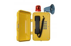 China Loud Speaker Dust Proof Watertight Telephone With Warning Lamp For Noisy Industry supplier