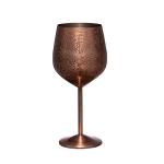 Etched Stainless Steel Wine Glass 17oz Copper Plated Royal Style Wine Goblets for sale