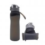 Food Grade 650ML Collapsible Silicone Water Bottle for sale
