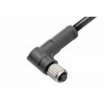 M5 Angled Female Overmolded Plug Connector 3/4pin Black 20A Solder IP67 for sale
