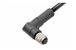 China M5 Angled Female Overmolded Plug Connector 3/4pin Black 20A Solder IP67 supplier