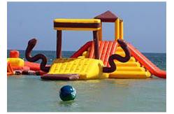 China Mayan Beach Inflatabled Aqua Park / Floating Obstacle Course For Rental supplier
