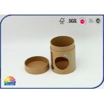 Eco Kraft Core Disc Closure Paper Tube Packaging Die Cut Window for sale