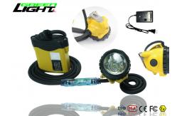China Super Bright Rechargeable Led Headlamp , IP68 Miners Cap Lamp With Cable Light supplier