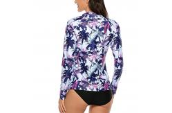 China Zip Front Women's Rashguard Swimsuit Sun Protection Swimming Jacket supplier