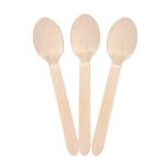 Odorless 6.3 Inch Eco Friendly Wooden Spoons , Multiscene Disposable Wooden Cutlery for sale
