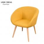 Wooden Sofa Single Seater Armchair Linen Fabric Classic Durable Upholstered for sale