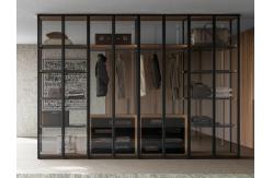 China Modern Customized Glass Wardrobe Fitted Bedroom Closet supplier