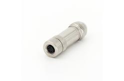 China Field Wireable M8 Female Connector 4 Pin Straight supplier