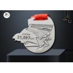 Smooth Back Custom Sports Medals / Running Race Medals With Woven Ribbon No Colors Filled for sale