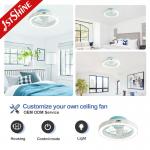 Remote Control LED Ceiling Fan 20 Flush Mount With Low Noise And Timing