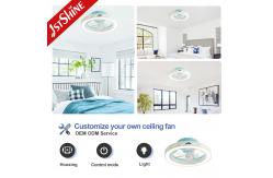 China Remote Control LED Ceiling Fan 20 Flush Mount With Low Noise And Timing supplier