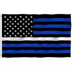 Thin White Line Flag Custom Flag 3 X 5' Knitted Polyester Single Reverse