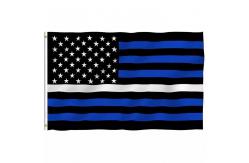 China Thin White Line Flag Custom Flag 3 X 5' Knitted Polyester Single Reverse supplier