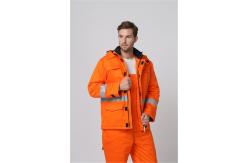 China Fr Winter Jacket With Reflective Tape , 350gsm Flame Resistant Winter Coats supplier
