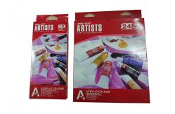 China Free Combination Color Art Painting Colours Acrylic Color Set 12 X 12ml / 24 X 12ml Tubes supplier