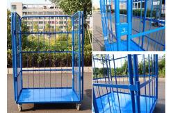 China Lockable Mobile Storage Roll Cage Pallets Trolley Full Security supplier
