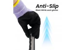 China Logo Custom A6 Cut Resistant Gloves With Sandy Nitrile Coating / Touchscreen Compatibility supplier