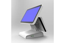 China Angle Adjustable Touchscreen POS Terminal Two Screens Windows / Andriod Version DC 12V supplier