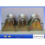 Three Wheel Cable Pulling Pulley / Steel Ground Cable Pulling Roller for sale