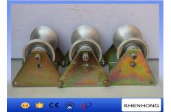 China Three Wheel Cable Pulling Pulley / Steel Ground Cable Pulling Roller supplier