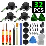 34 in 1 Replacement Thumb Stick Repair Kit for Nintendo Switch 3D Joystick Analog Sticks NS Lite Controller Repair Tool for sale