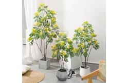 China Artificial cassia flowering tree yellow home deco hotel office potted tree supplier