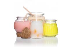 China Mini Labelled Storage Jars Pudding Transparent Glass Container supplier