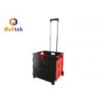 Collapsible Rubber Wheeled Shopping Trolley With Telescopic Aluminium Handle for sale