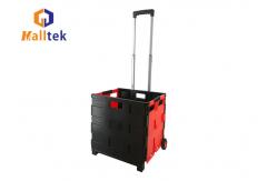 China Collapsible Rubber Wheeled Shopping Trolley With Telescopic Aluminium Handle supplier