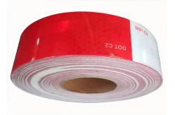 China Vehicle Red White Retro Reflective Tape For Cars Self Adhesive Prismatic supplier