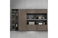 China 87 Inch Executive Office Wooden Filing Cabinets With Wardrobe supplier