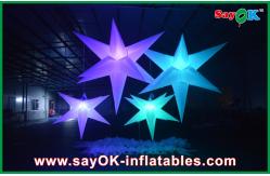 China White Polyester Cloth Inflatable Led Star Lighting 1.5m / 2m For Party supplier